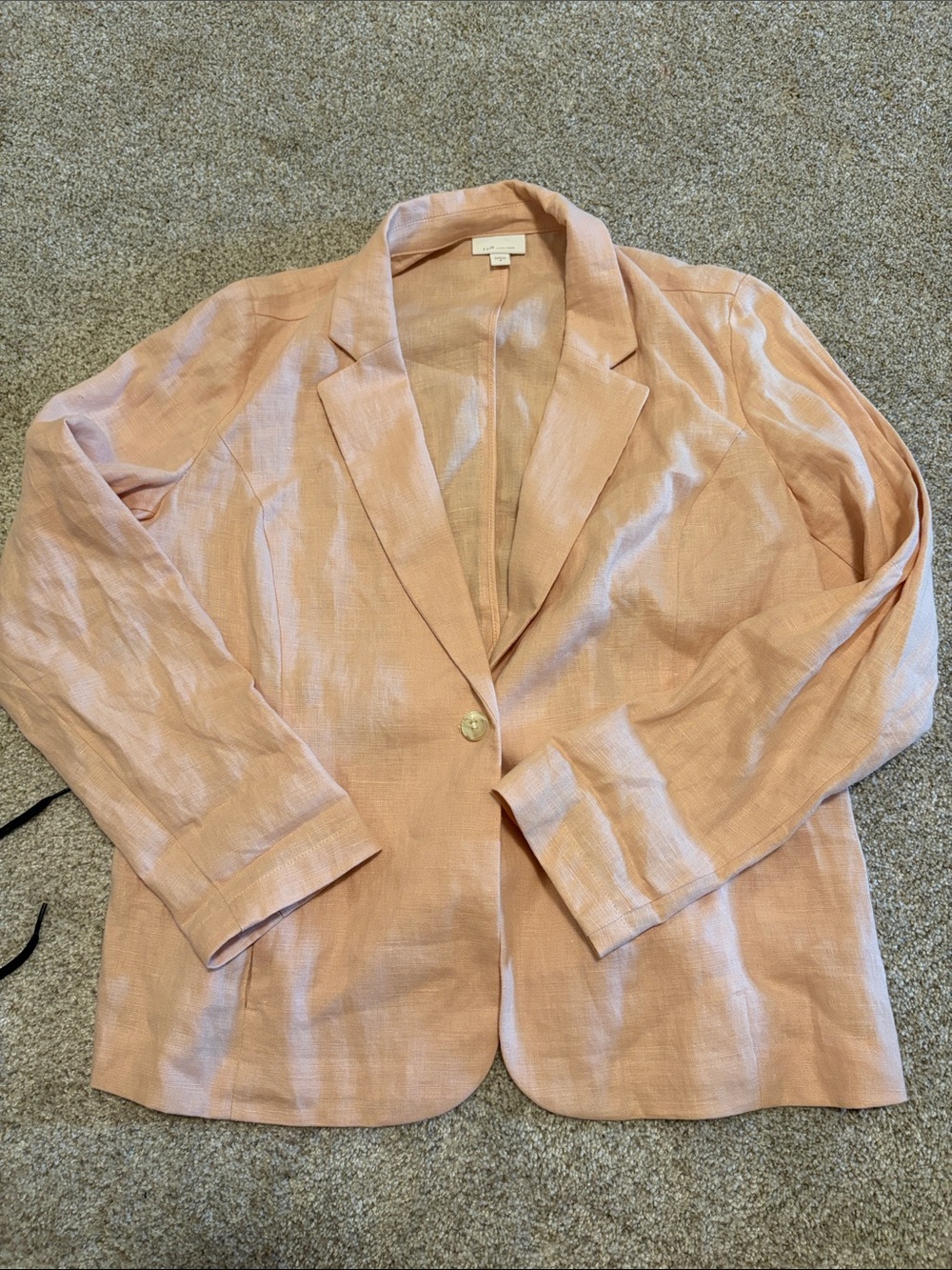 J Jill Light Pink Women's Linen Blend Blazer